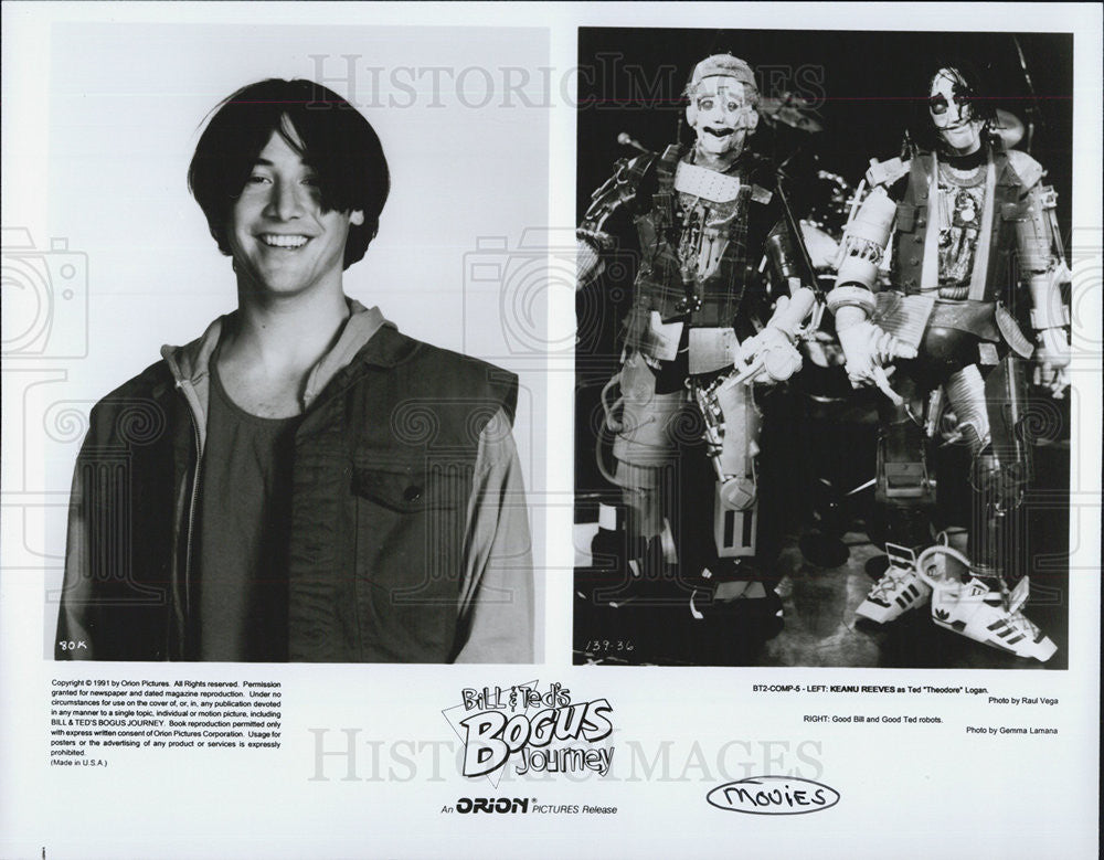 1991 Press Photo Keanu Reeves in Bill &amp; Ted&#39;s Bogus Journey - Historic Images