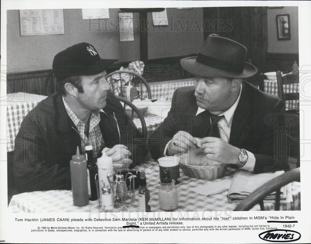 1980 Press Photo James Caan Ken Mcmillan Hide in Plain Sight movie - Historic Images