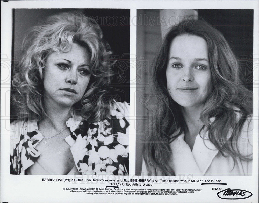 1980 Press Photo Barbara rae Jill Eikenberry Hide in Plain site Movie - Historic Images
