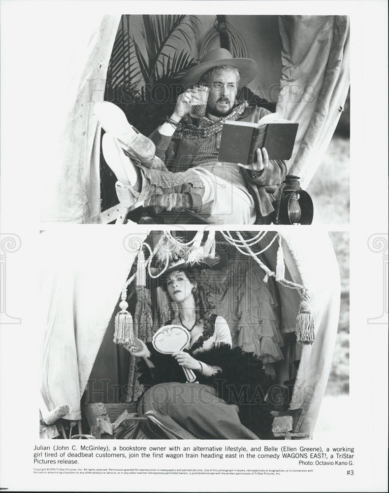 1994 Press Photo John McGinley Actor Ellen Greene Actress Wagons East Film Movie - Historic Images