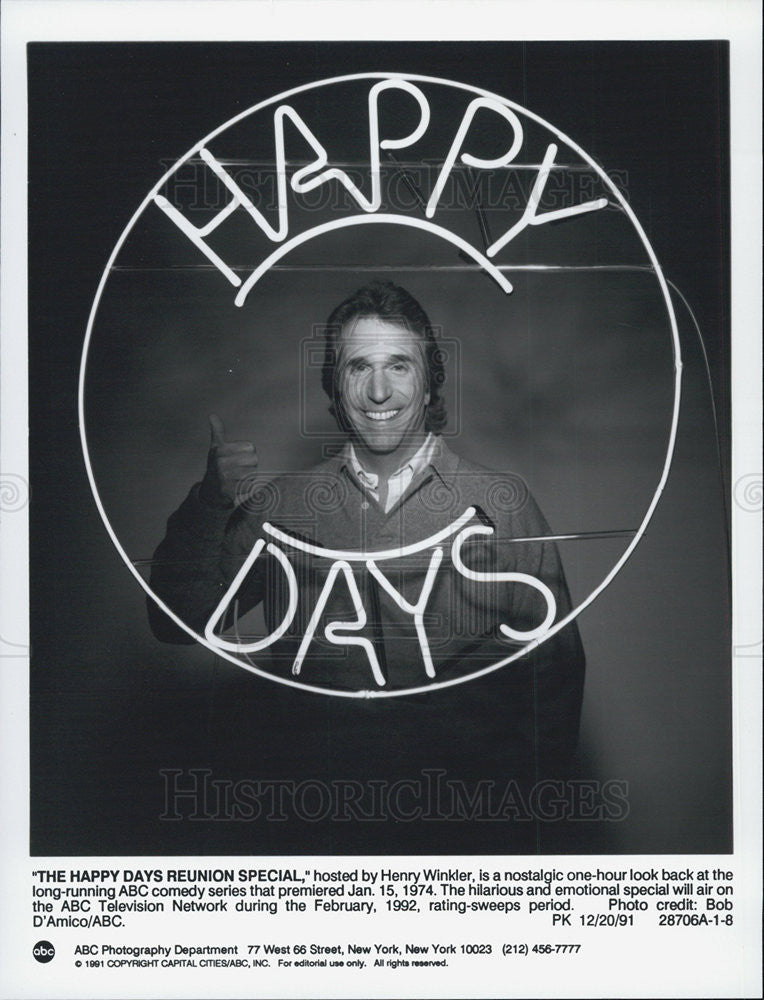 1991 Press Photo Actor Henry Winkler Happy Days - Historic Images