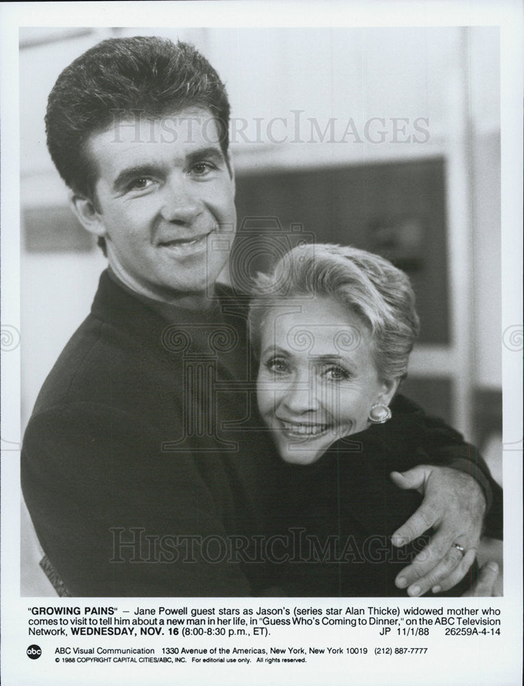 1988 Press Photo Jane Powell stars as Jason&#39;s widowed mother in &quot;Growing Pains.&quot; - Historic Images