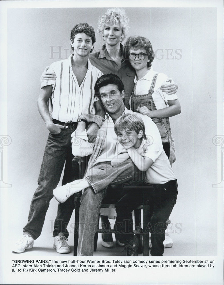 Press Photo Kirk Cameron Joanna Kerns Alan Thicke Jeremy Miller Tracey Gold - Historic Images