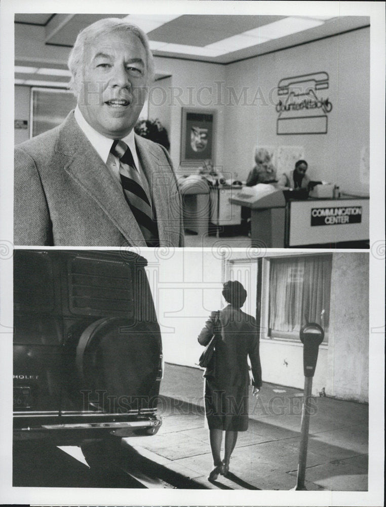 Press Photo George Kennedy, host for &quot;Counterattack&quot; ABC TV series. - Historic Images