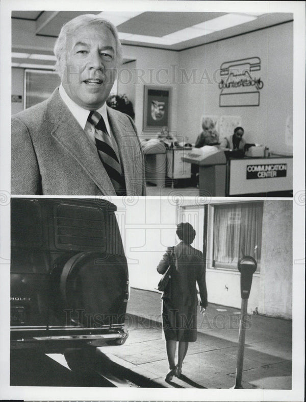 George Kennedy, host for Counterattack ABC TV series. Undated vintage ...