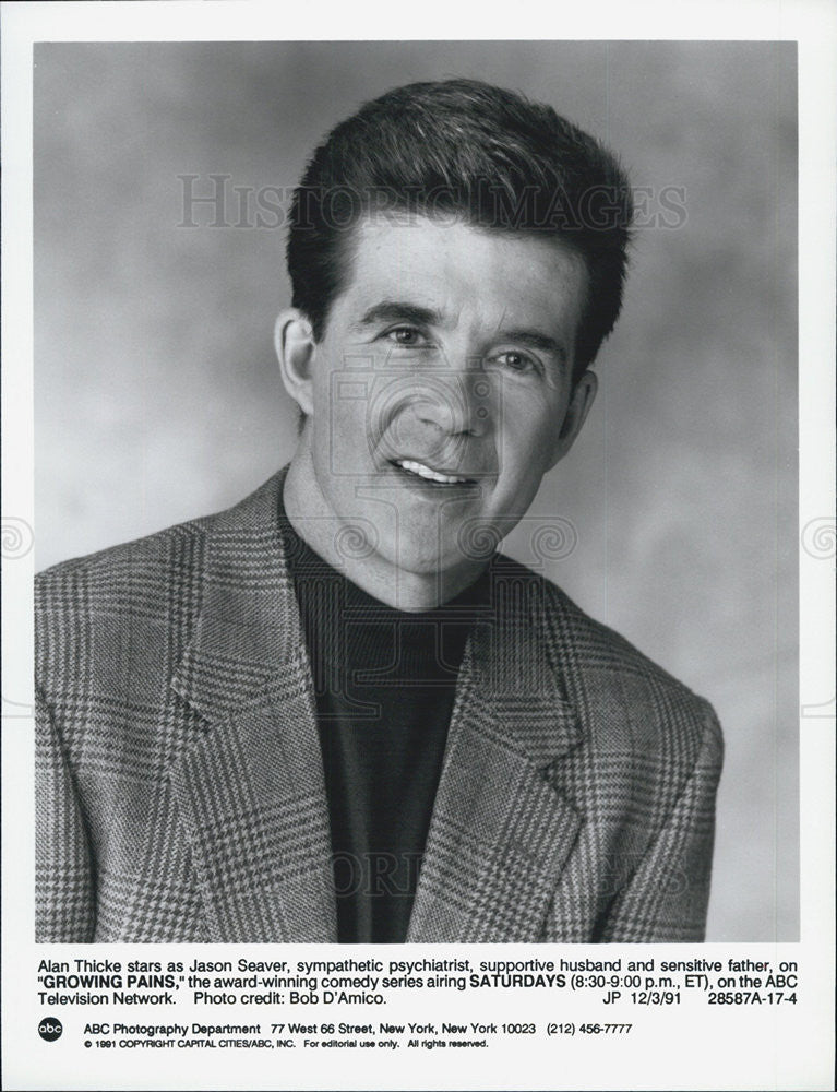 1991 Press Photo Alan Thicke stars as Jason Seaver in ABC&#39;s &quot;Growing Pains.&quot; - Historic Images