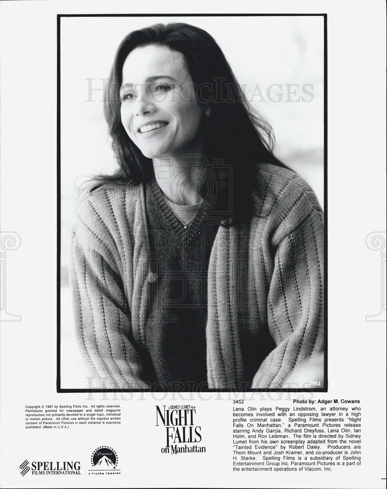 1997 Press Photo Lena Olin Actress  Night Falls Manhattan Drama Movie Film - Historic Images