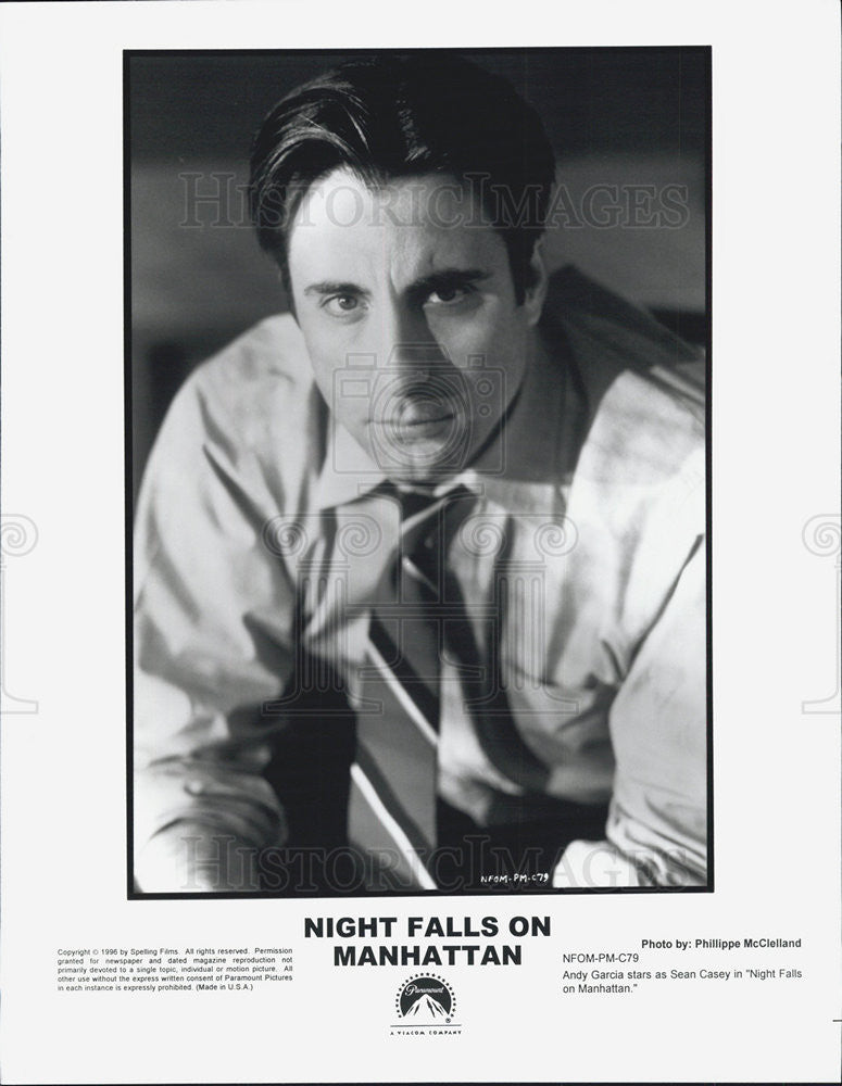 1996 Press Photo Andy Garcia Actor  Night Falls Manhattan Drama Movie Film - Historic Images