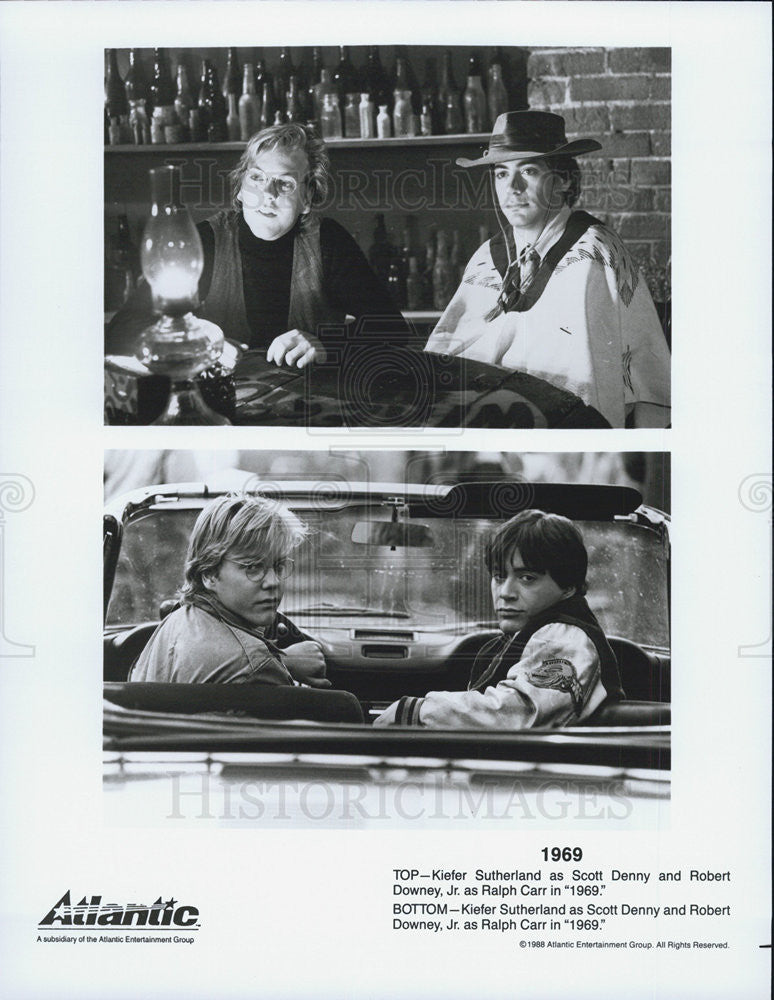 1988 Press Photo Kiefer Sutherland and Robert Downey, Jr. star in &quot;1969.&quot; - Historic Images