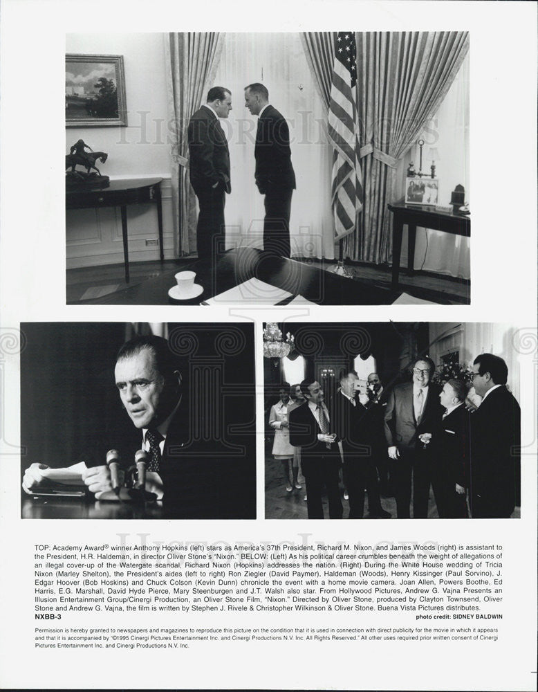 Press Photo of Actor Anthony Hopkins portray as President Richard Nixon. - Historic Images