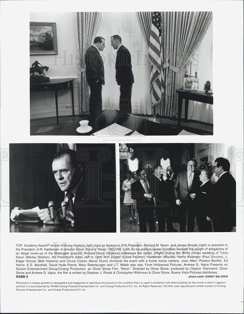 Press Photo of Actor Anthony Hopkins portray as President Richard M. Nixon - Historic Images