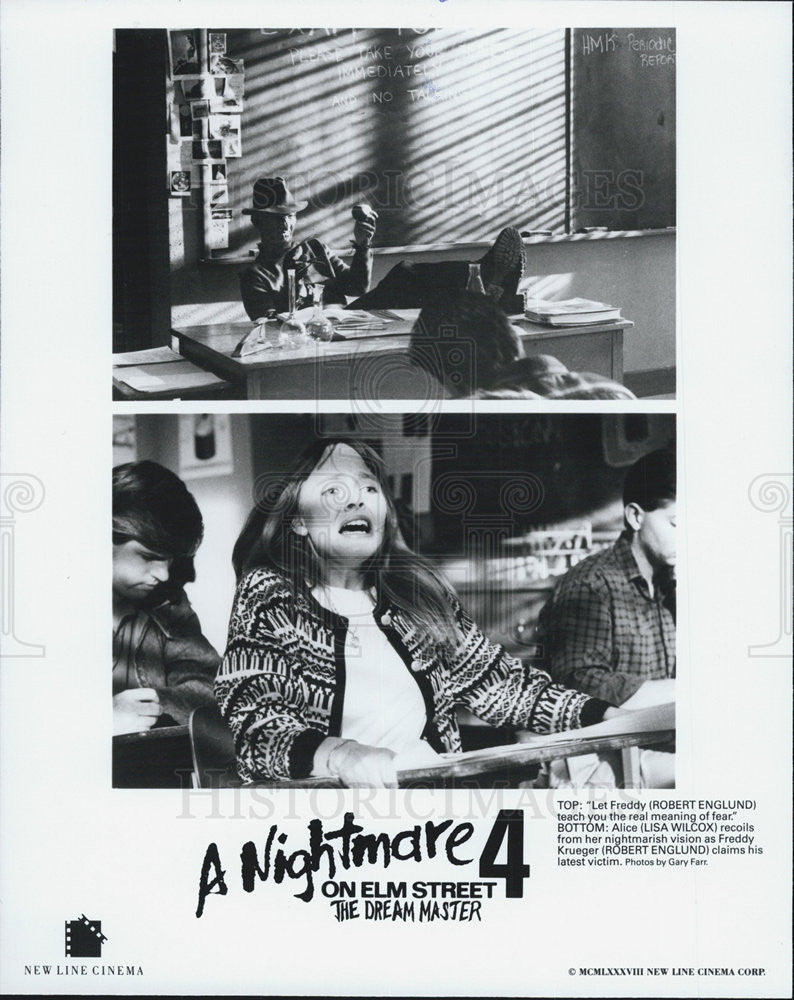 1988 Press Photo Robert Englund Lisa Wilcox Nightmare Elm Street 4 Dream Master - Historic Images