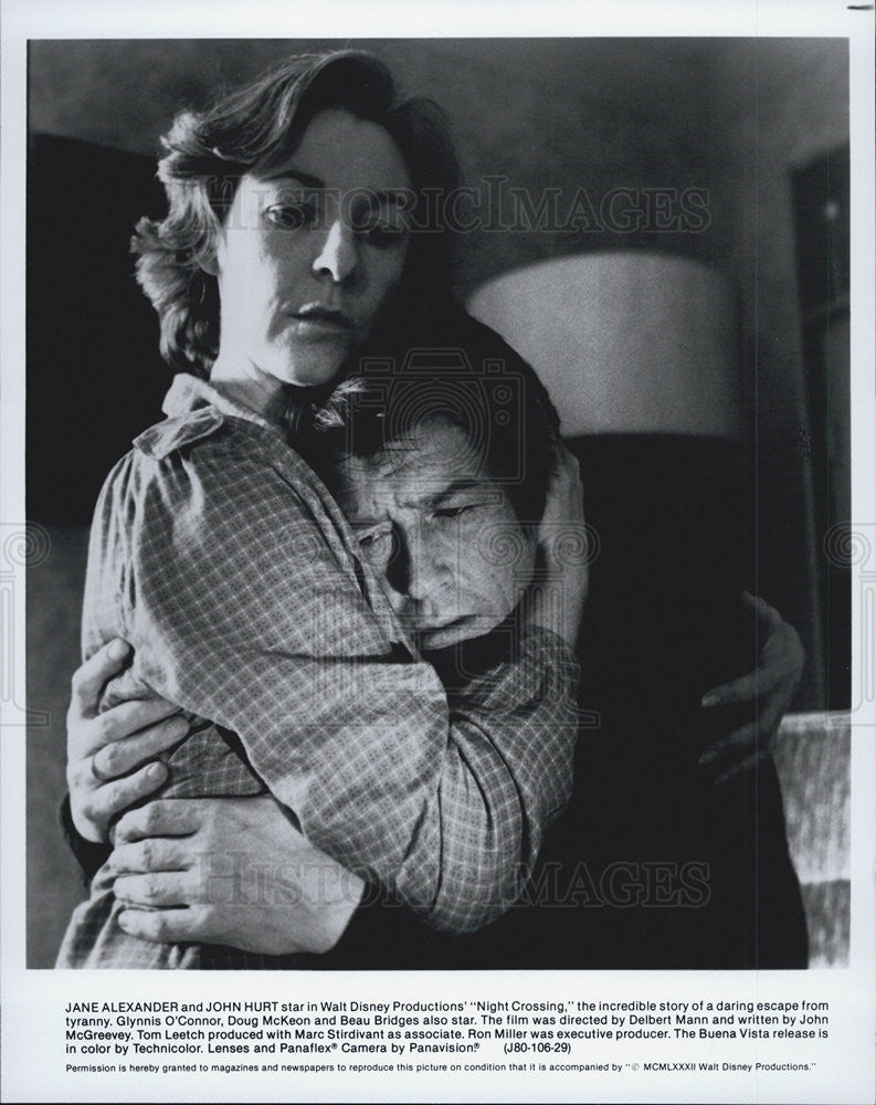 1982 Press Photo Jane Alexander John Hurt Night Crossing Adventure Movie Film - Historic Images