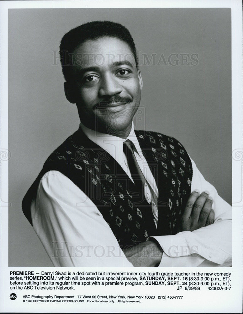 1989 Press Photo Darryl Sivad Actor Homeroom Comedy Television Series Sitcom - Historic Images