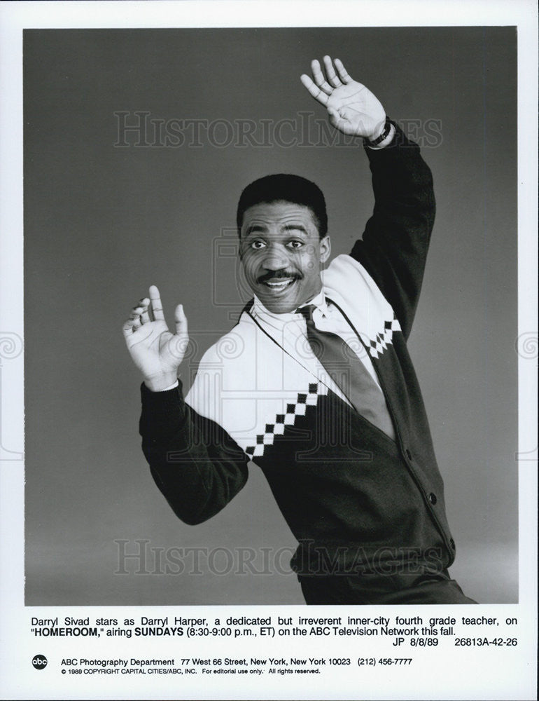 1989 Press Photo Darryl Sivad Actor Homeroom Comedy Television Series Sitcom - Historic Images