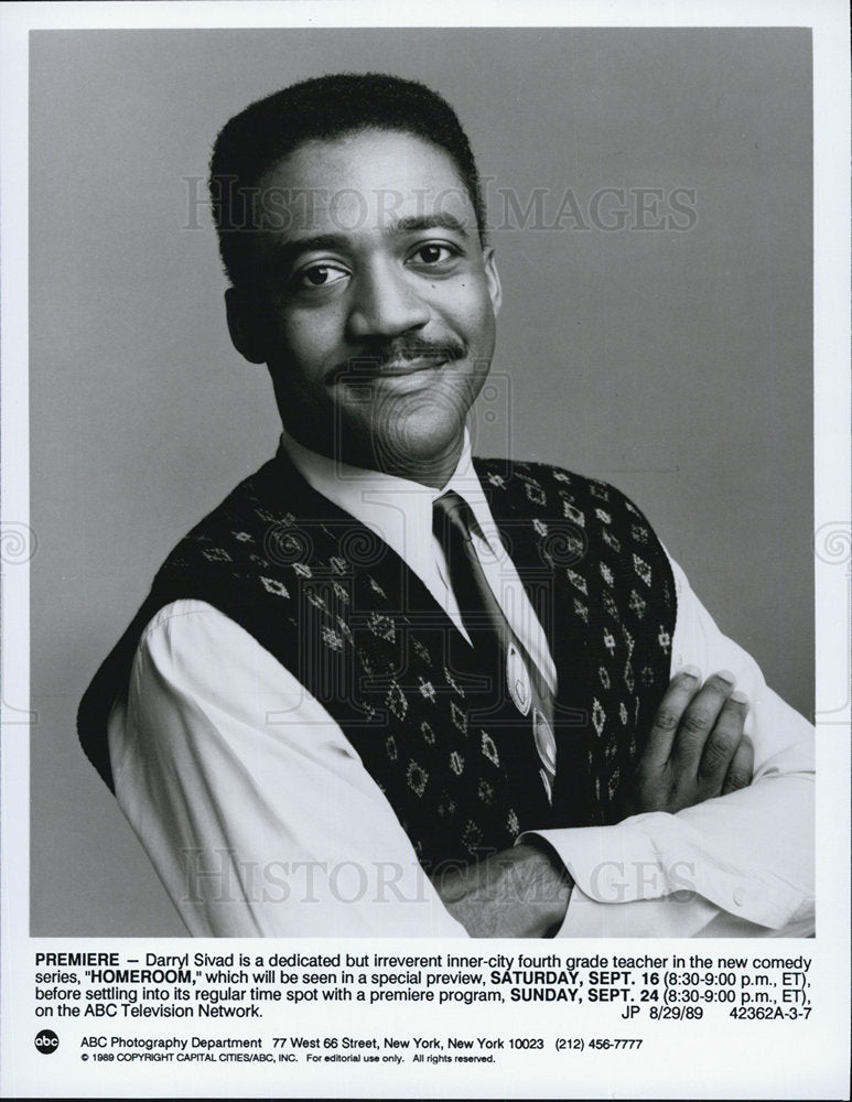 1989 Press Photo Darryl Sivad stars as a 4th grade teacher in &quot;Homeroom.&quot;