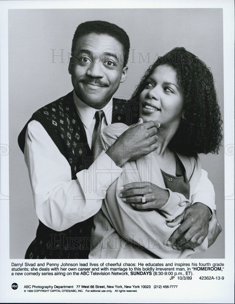 1989 Press Photo Darryl Sivad Actor Penny Johnson Actress Homeroom Comedy Sitcom - Historic Images