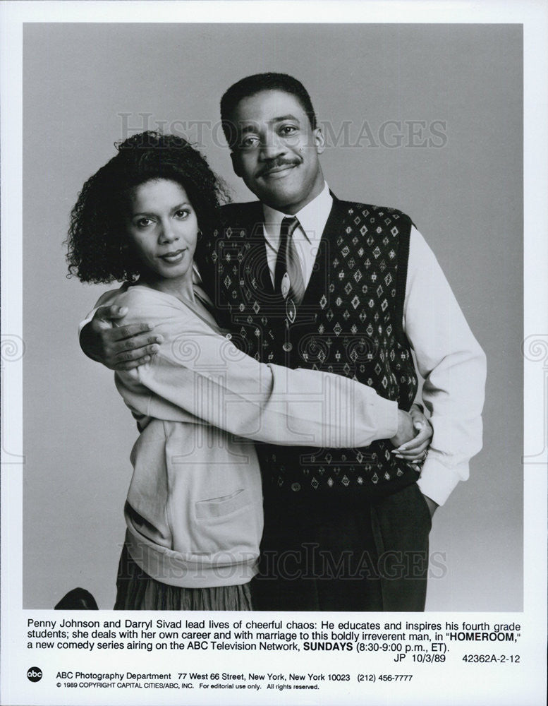 1989 Press Photo Penny Johnson Actress Darryl Sivad Homeroom Comedy Television - Historic Images