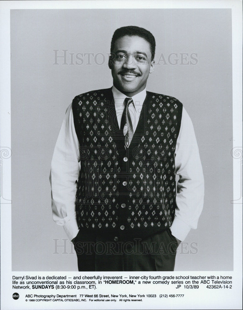 1989 Press Photo Darryl Sivad Actor Homeroom Comedy Television Series TV Sitcom - Historic Images