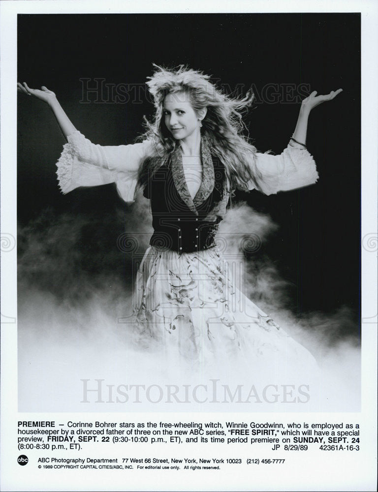 1989 Press Photo Corinne Bohrer from "FREE SPIRIT" TV show - Historic Images