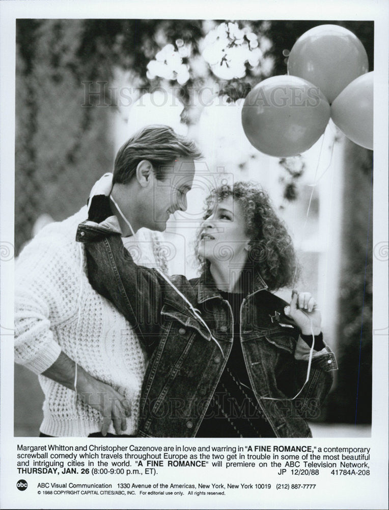 1988 Press Photo Margaret Whitton and Christopher Cazenove from &quot;A FINE ROMANCE&quot; - Historic Images