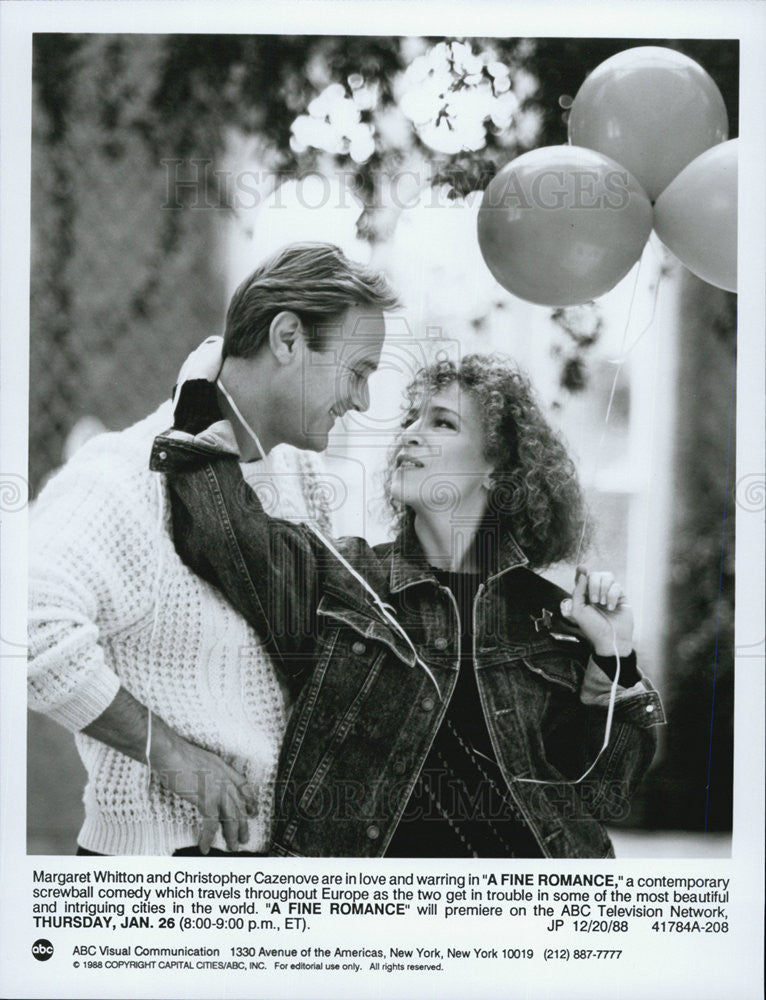 1988 Press Photo Margaret Whitton and Christopher Cazenove from &quot;A FINE ROMANCE&quot; - Historic Images