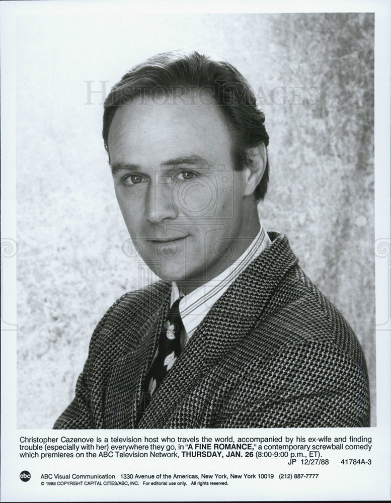 1988 Press Photo Christopher Casenove from &quot;A FINE ROMANCE&quot; - Historic Images