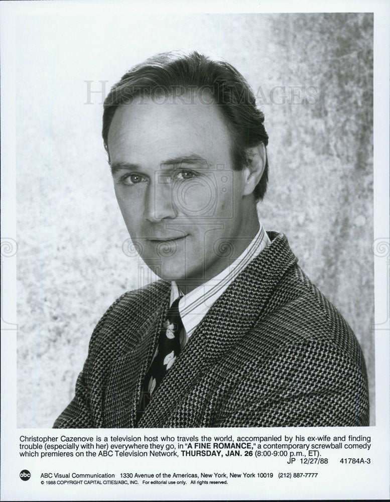 1988 Press Photo Christopher Casenove from "A FINE ROMANCE" - Historic Images