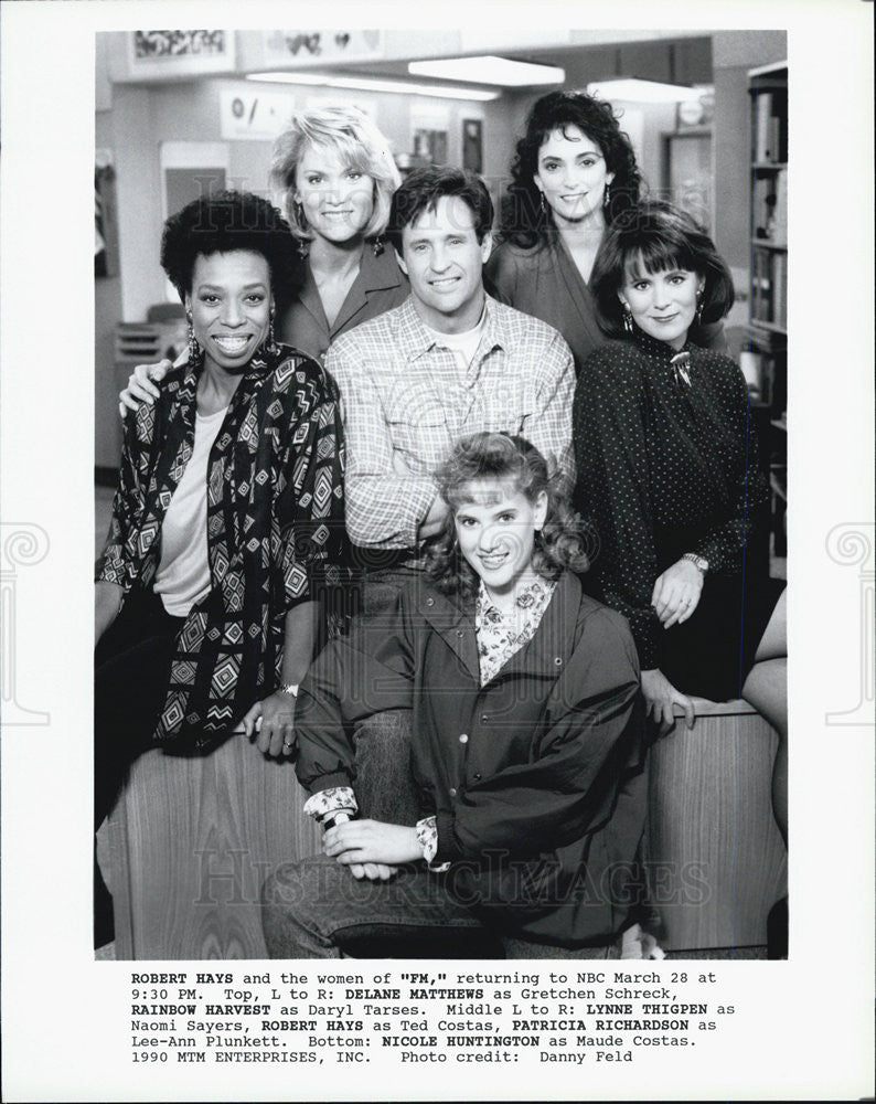 1990 Press Photo cast of &quot;FM&quot; TV show - Historic Images