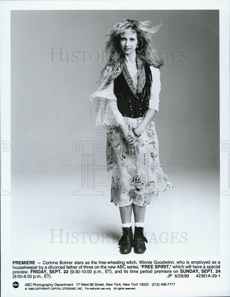 1989 Press Photo Corinne Bohrer Stars As Winnie Goodwinn in ABC&#39;s &quot;Free Spirit&quot; - Historic Images