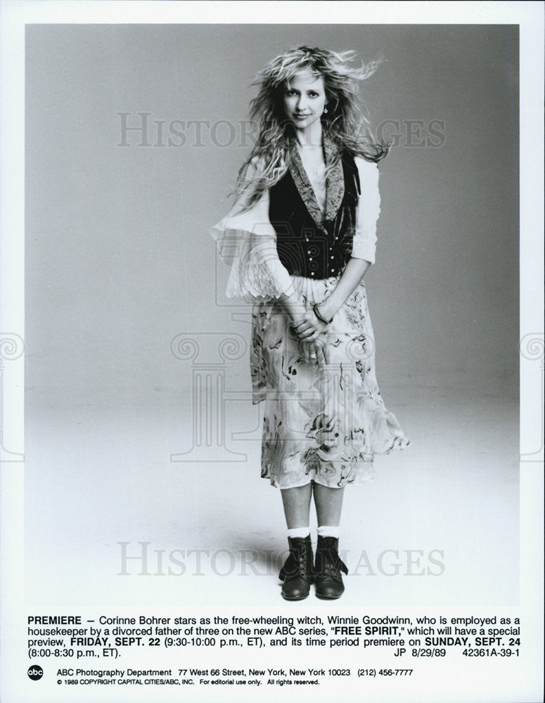 1989 Press Photo Corine Bohrer Stars As Winnie Goodwin In &quot;Free Spirit&quot; - Historic Images