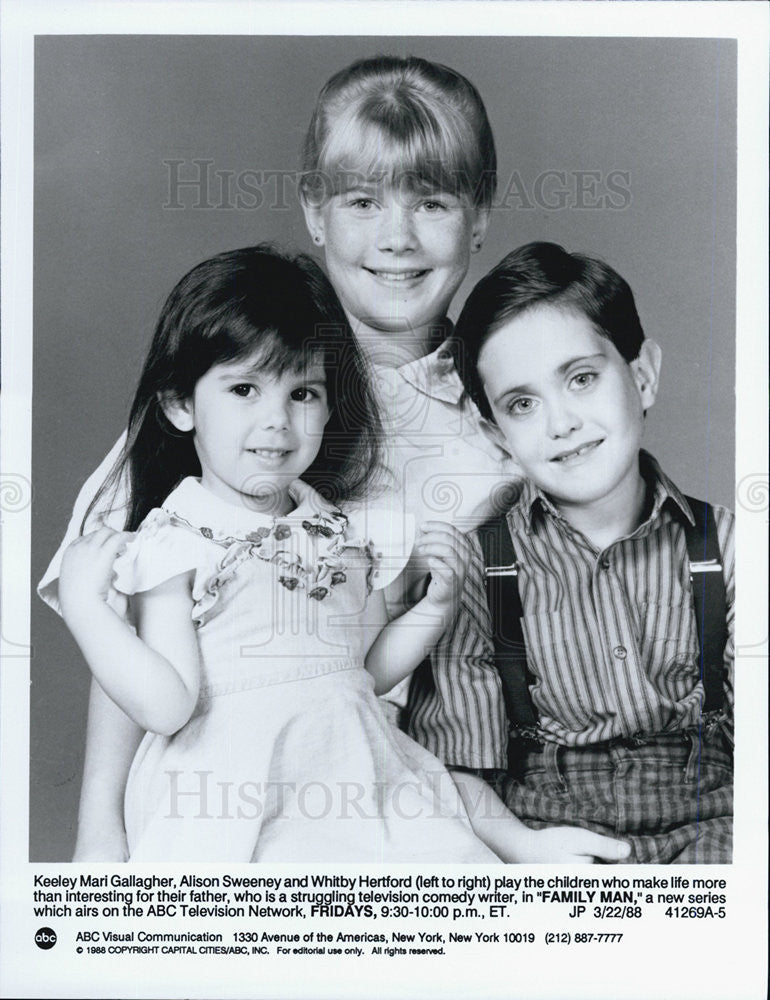 1988 Press Photo children cast from &quot;FAMILY MAN&#39; TV show - Historic Images