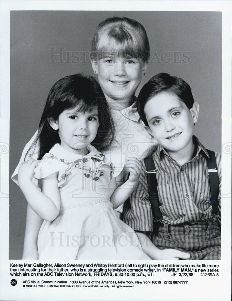 1988 Press Photo children cast from "FAMILY MAN' TV show - Historic Images