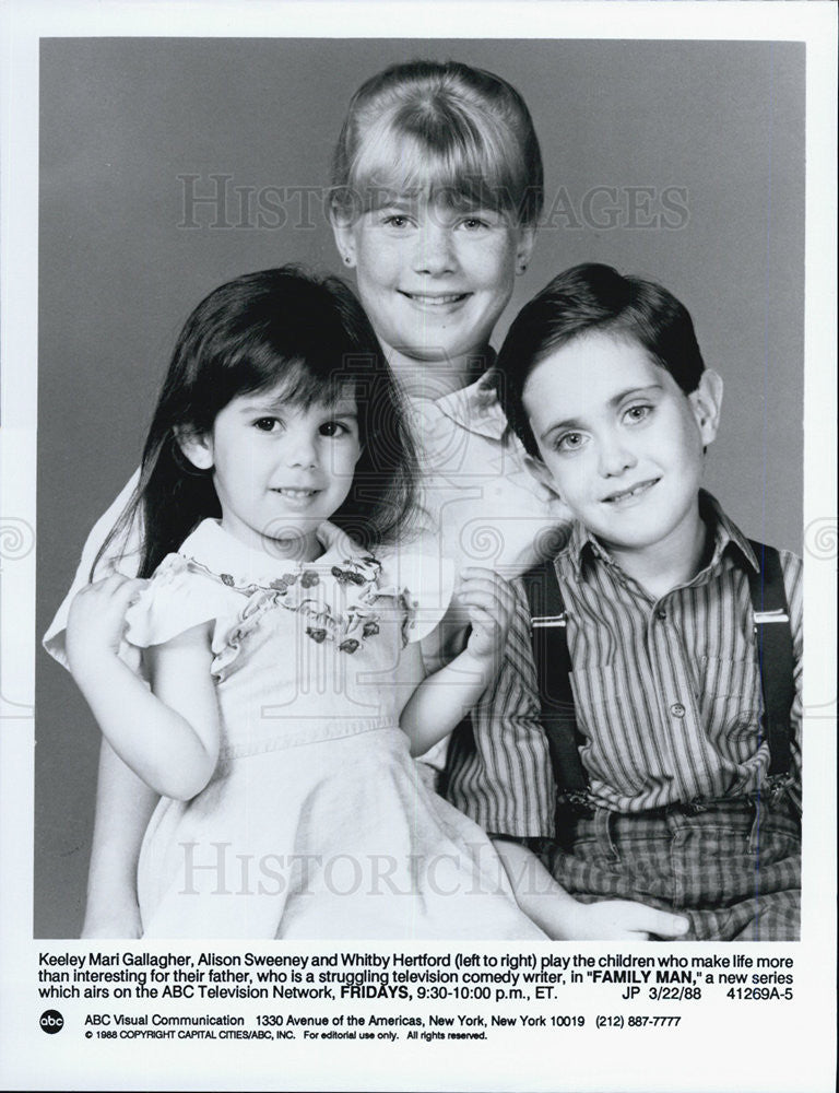 1988 Press Photo Keeley Gallagher Alison Sweeney Whitby Hertford Family Man - Historic Images