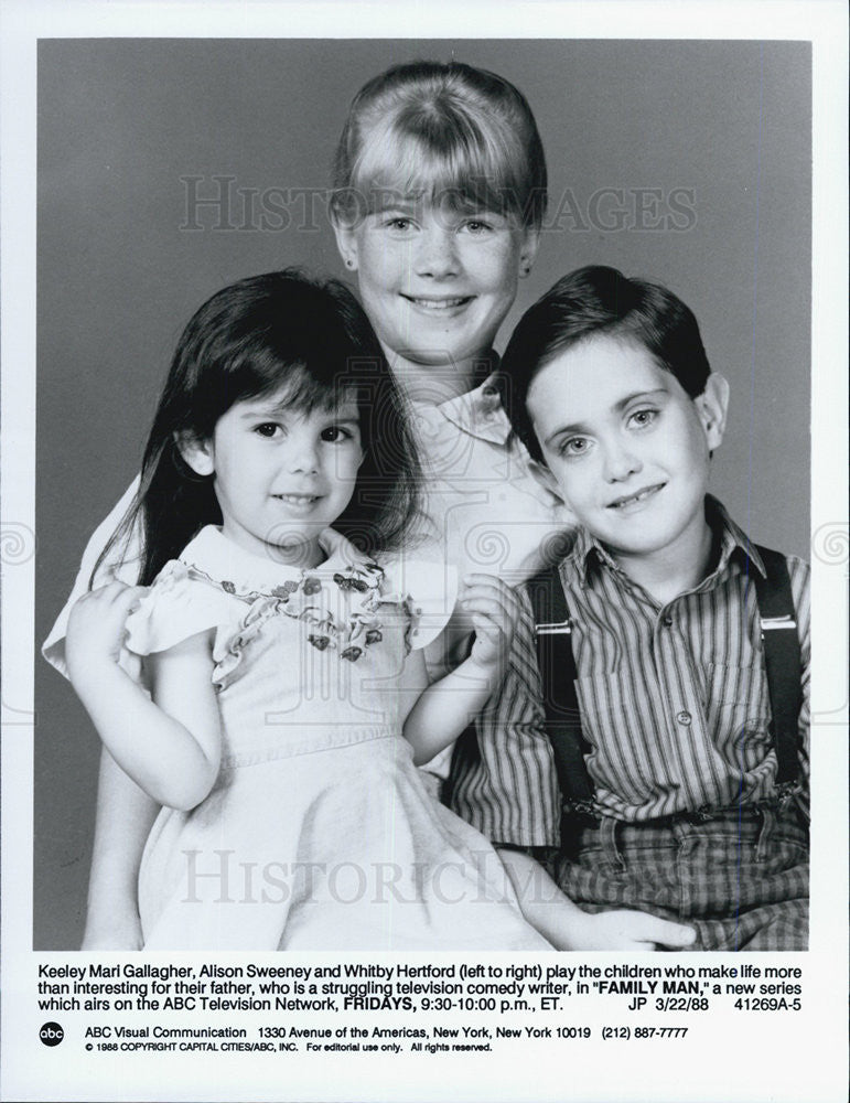 1988 Press Photo child cast from "FAMILY MAN" TV show - Historic Images