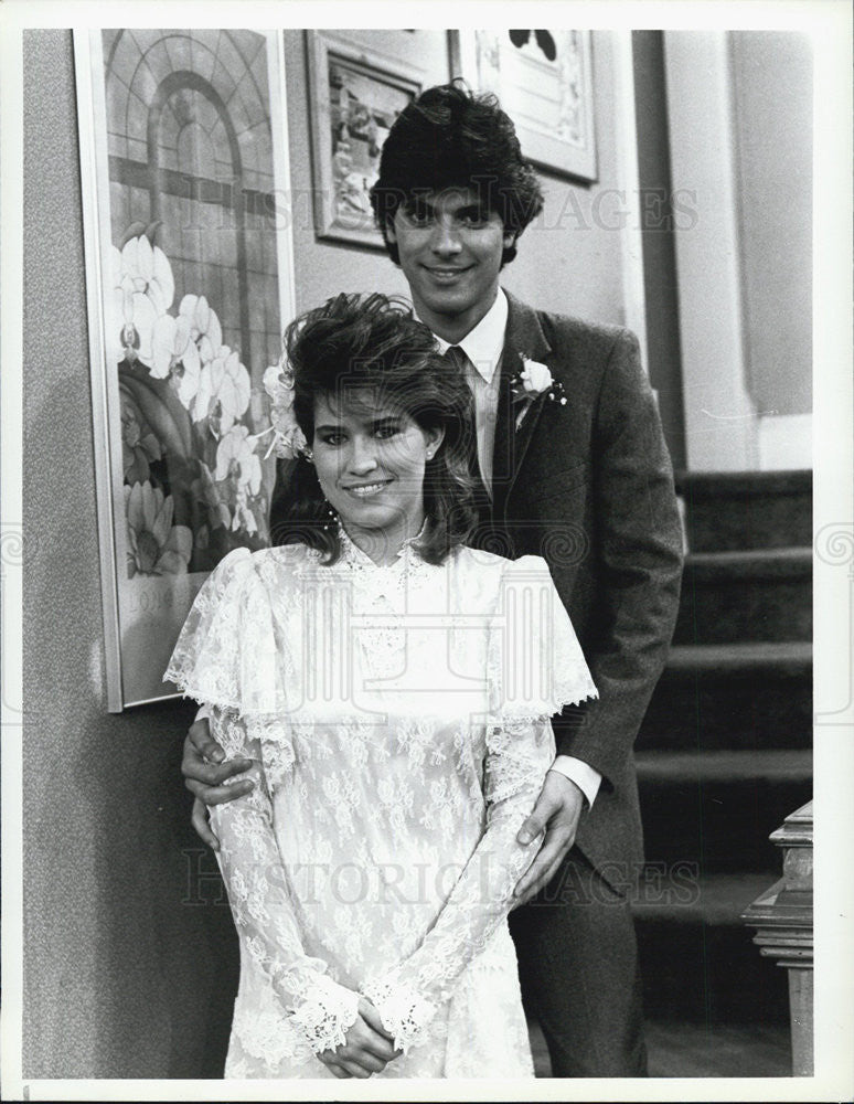 1987 Press Photo Nancy McKeon Actress Nick Corri Actor Facts Of Life Sitcom - Historic Images