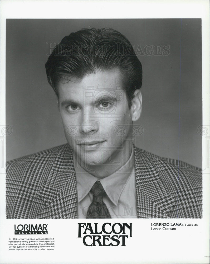 1989 Press Photo Lorenzo Lamas from &quot;FALCON CREST&quot; TV show - Historic Images