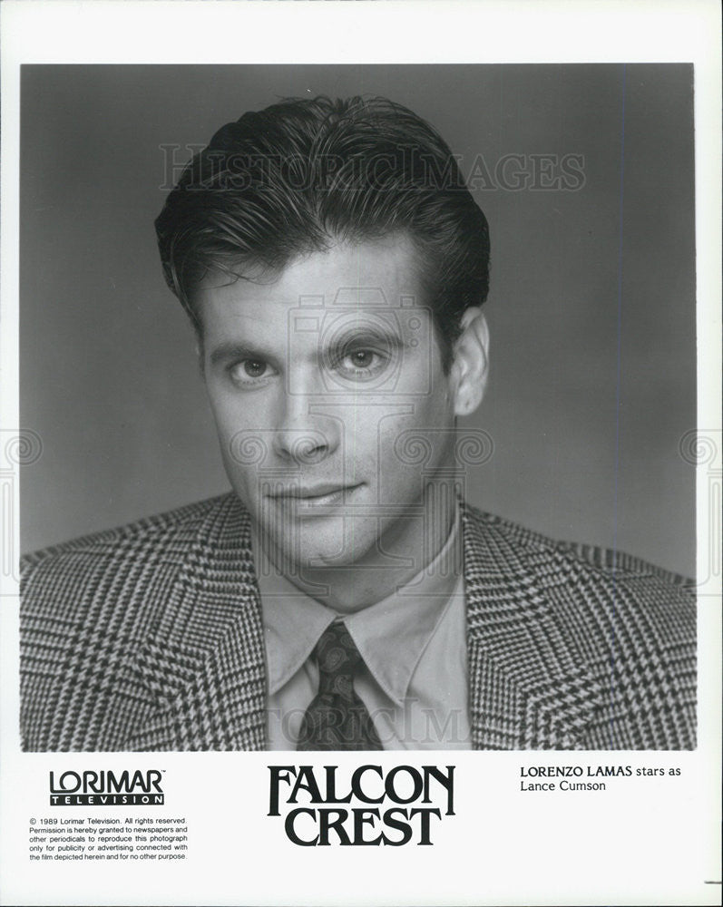 1989 Press Photo Lorenzo Lamas from "FALCON CREST" TV show - Historic Images