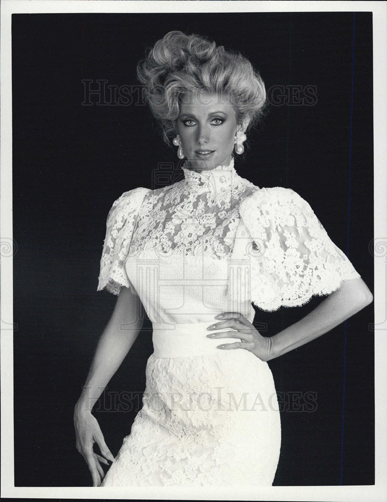 1985 Press Photo Morgan Fairchild from &quot;FALCON CREST&quot; TV show - Historic Images