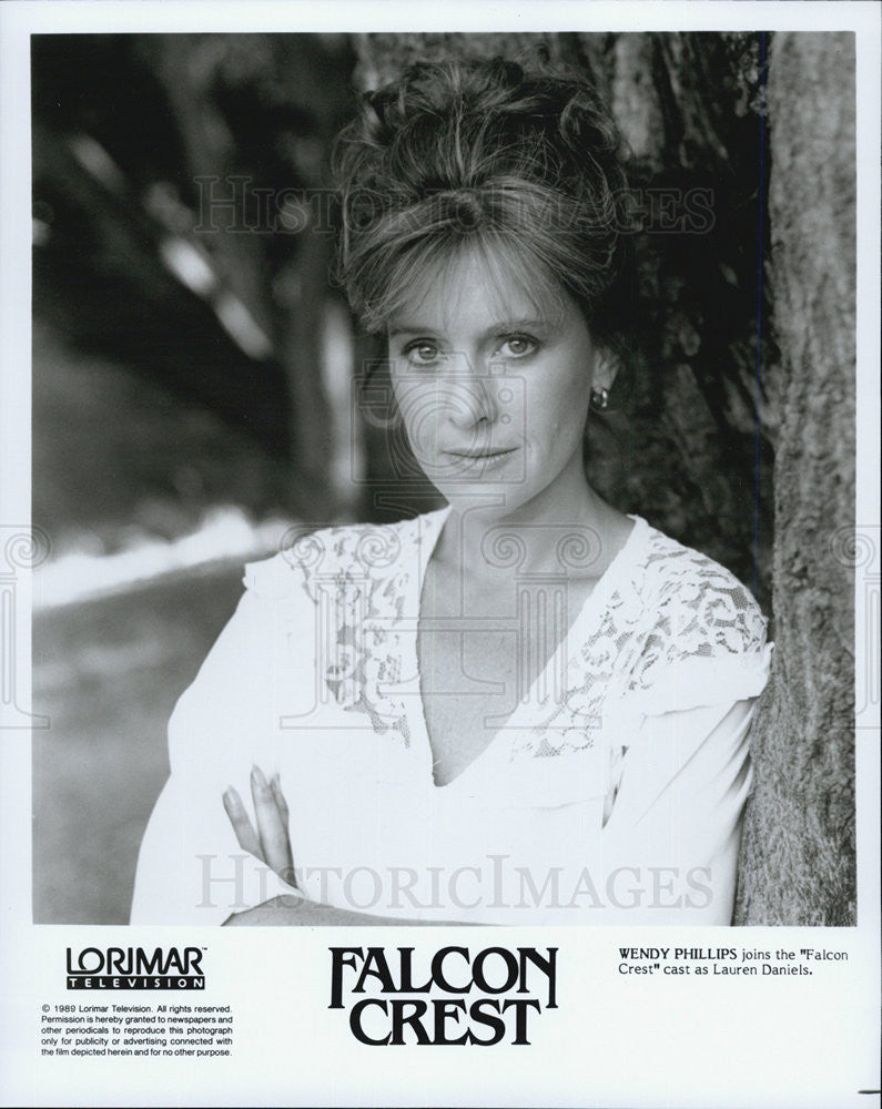 1989 Press Photo Wendy Phillips from &quot;FALCON CREST&quot; TV show - Historic Images