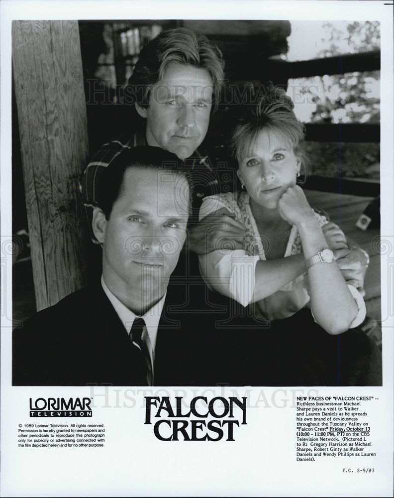 1989 Press Photo cast from &quot;FALCON CREST&quot; TV show - Historic Images