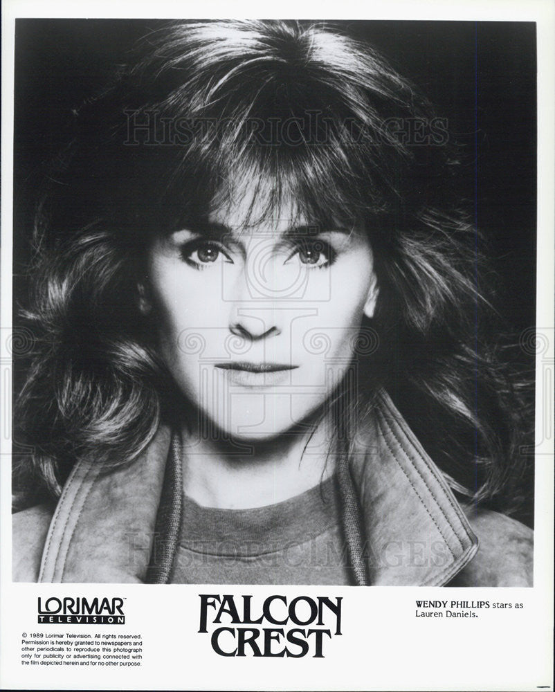 1989 Press Photo Wendy Phillips Falcon Crest Lauren Daniels Lorimar Television - Historic Images