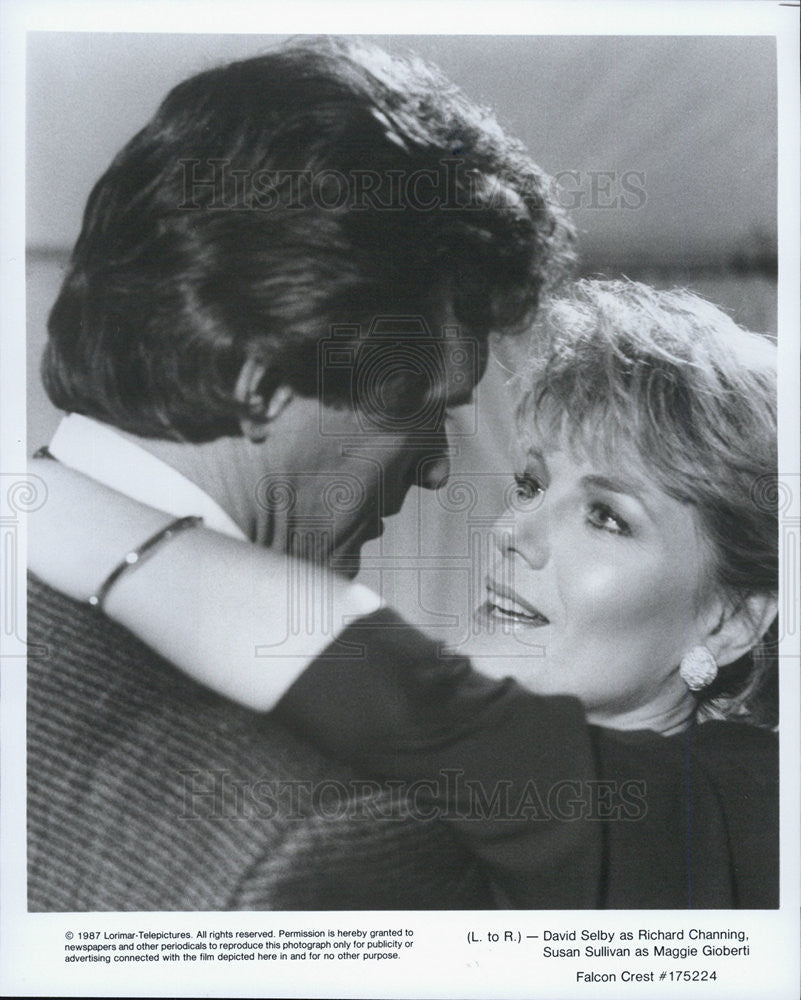 1987 Press Photo Susan Sullian and David Selby from &quot;FALON CREST&quot; TV show - Historic Images