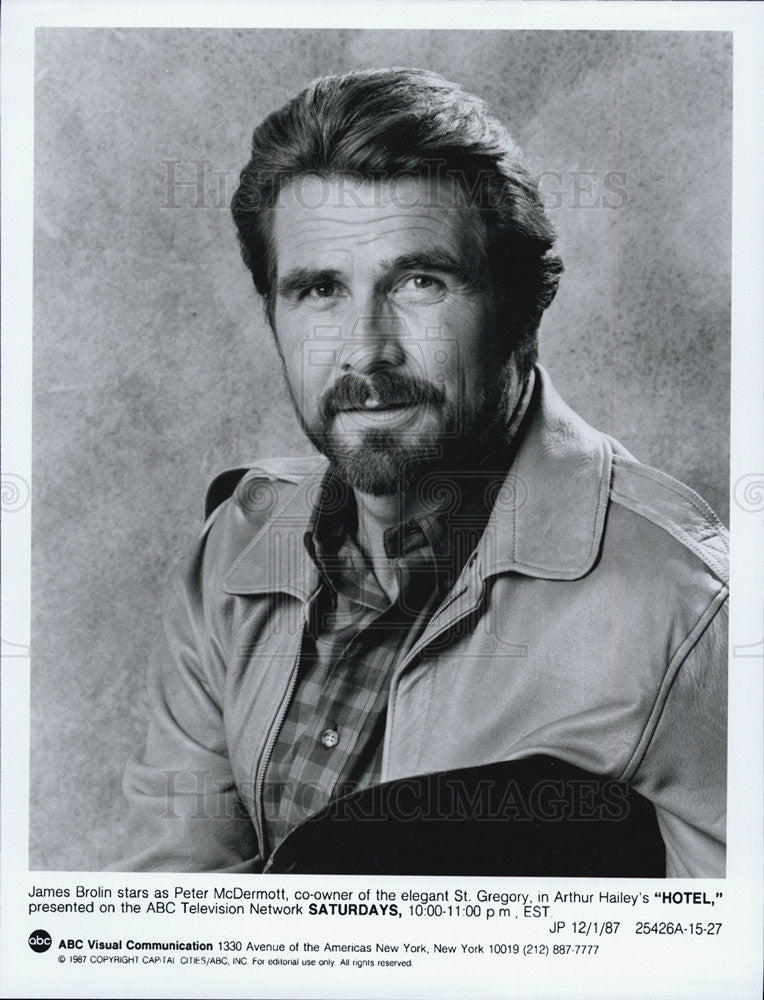 1987 Press Photo James Brolin from &quot;HOTEL&quot; TV show - Historic Images