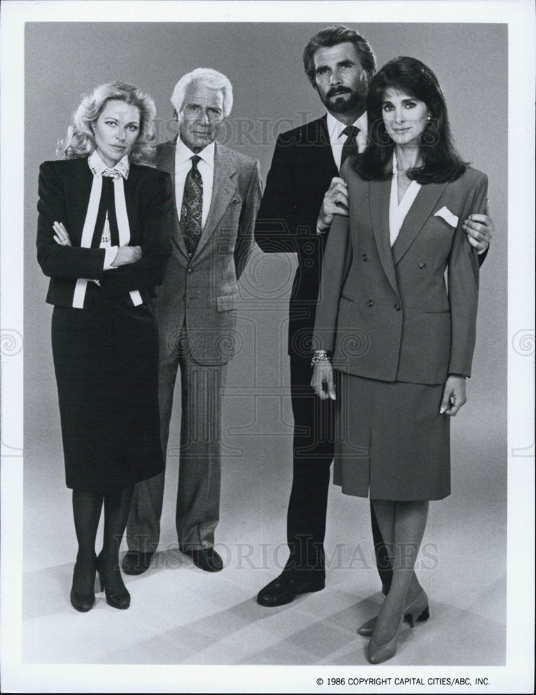 1986 Press Photo cast from &quot;HOTEL&quot; TV show - Historic Images