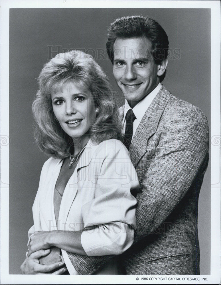 1986 Press Photo Heidi Bohay and Michael Spound from &quot;HOTEL&quot; TV show - Historic Images