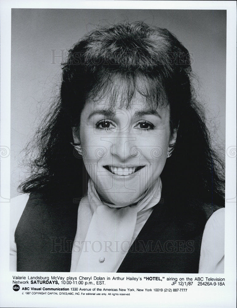 1987 Press Photo Valarie Landsburg McVay from &quot;HOTEL&quot; TV show - Historic Images