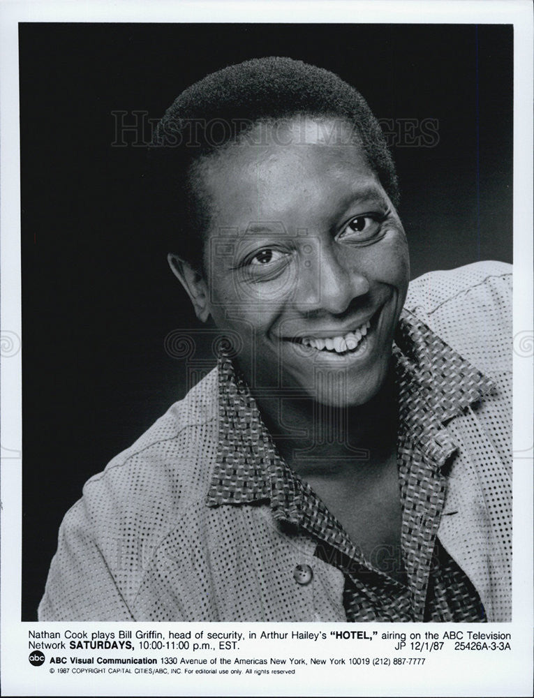 1987 Press Photo Nathan Cook from &quot;HOTEL&quot; TV show - Historic Images