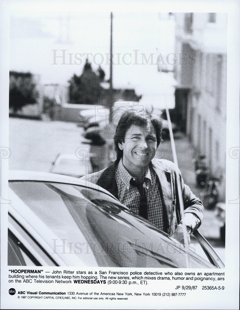 1987 Press Photo John Ritter Hooperman ABC Drama - Historic Images