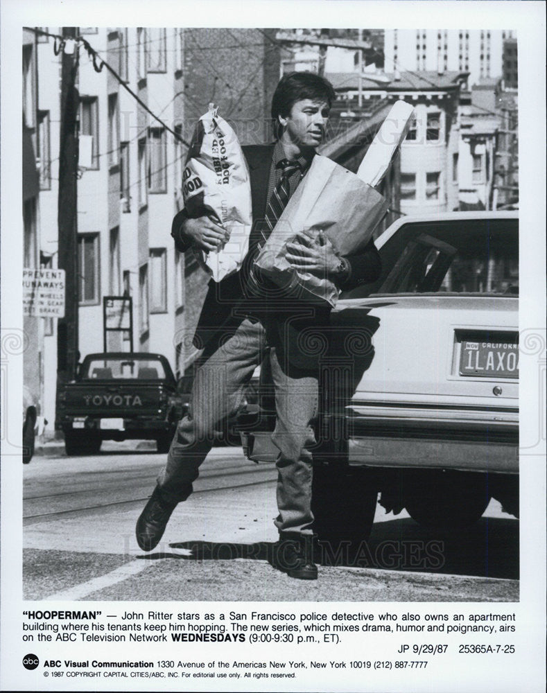 1987 Press Photo John Ritter Hooperman ABC Drama - Historic Images